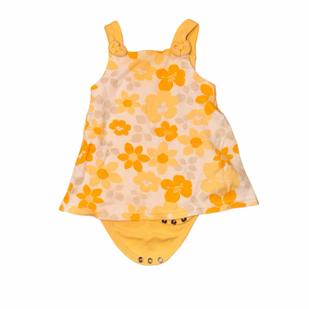 Isaac Mizrahi Baby Girl Yellow Floral Bodysuit 6M